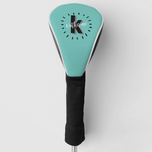 Modern Monogram Initiaal Golfheadcover (Voorkant)