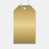 Modern Monogram Initiaal Gouden Letter en Turquois Cadeaulabel (Achterkant)