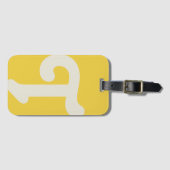 Modern Monogram Initiaal Helder Geel Bagagelabel (Voorkant (horizontaal))
