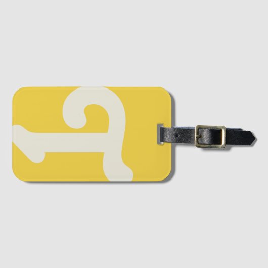 Modern Monogram Initiaal Helder Geel Bagagelabel (Voorkant (horizontaal))