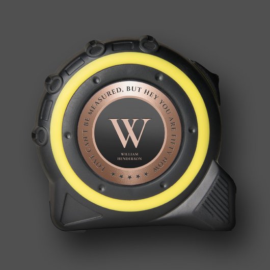 Modern Monogram Initiaal Koper Rosegold Funny Rolmaat