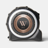 Modern Monogram Initiaal Koper Rosegold Funny Rolmaat (Voorkant)