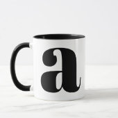 Modern Monogram Initiaal Letter Black and White A Mok (Links)