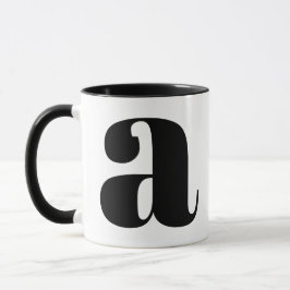 Modern Monogram Initiaal Letter Black and White A Mok