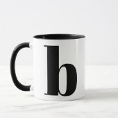 Modern Monogram Initiaal Letter Black en White B Mok (Links)