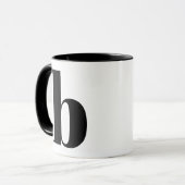 Modern Monogram Initiaal Letter Black en White B Mok (Voorkant links)