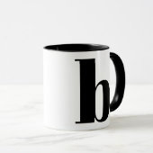 Modern Monogram Initiaal Letter Black en White B Mok (Voorkant rechts)