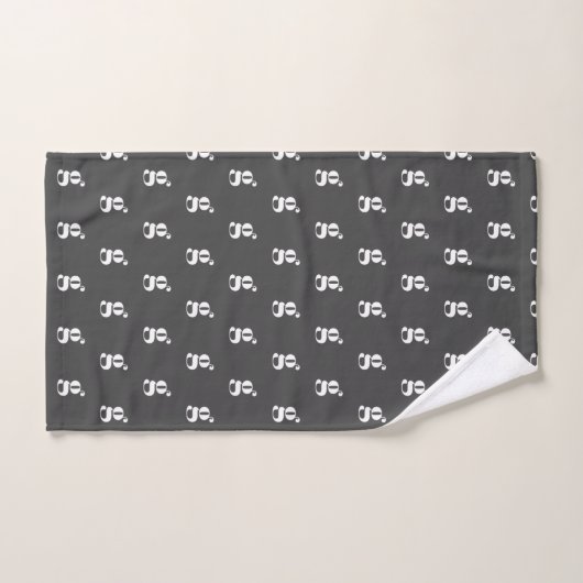 Modern Monogram Initiaal Letter Black en White Bad Handdoek (Handdoek)