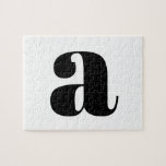 Modern Monogram Initiaal Letter Black en White Legpuzzel<br><div class="desc">Het moderne monogram in zwart-wit bevestigen.</div>