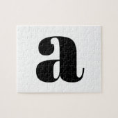 Modern Monogram Initiaal Letter Black en White Legpuzzel (Horizontaal)