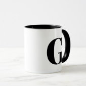 Modern Monogram Initiaal Letter Black Mok (Voorkant rechts)