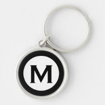 Modern Monogram Initiaal Letter Black White