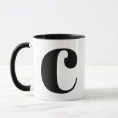 Modern Monogram Initiaal Letter C Black en White Mok (Links)