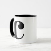 Modern Monogram Initiaal Letter C Black en White Mok (Voorkant links)