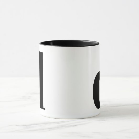 Modern Monogram Initiaal Letter D Black en White Mok (Midden)