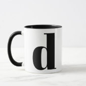 Modern Monogram Initiaal Letter D Black en White Mok (Links)