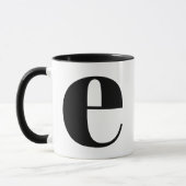 Modern Monogram Initiaal Letter E Black en White Mok (Links)
