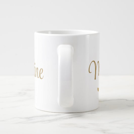 Modern Monogram Initiaal letter en naam Jumbo Mok (Achterkant)