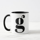 Modern Monogram Initiaal Letter G Black and White Mok (Links)