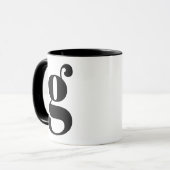 Modern Monogram Initiaal Letter G Black and White Mok (Voorkant links)