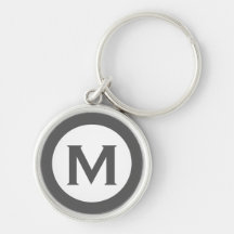 Modern Monogram Initiaal Letter Gray