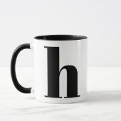 Modern Monogram Initiaal Letter h Black en White Mok (Links)