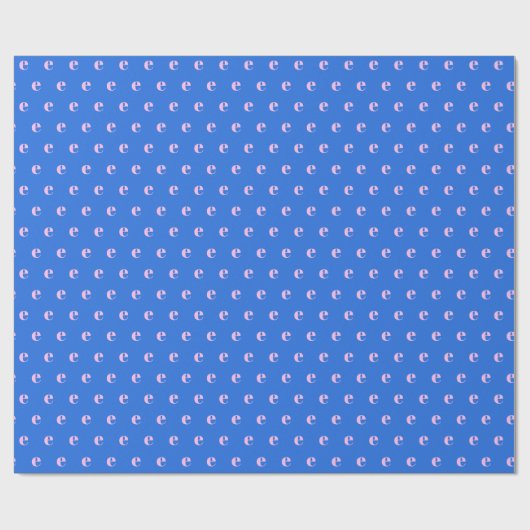 Modern Monogram Initiaal Letter helderblauw roze Cadeaupapier (Vlak)