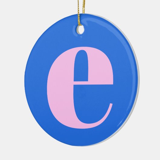 Modern Monogram Initiaal Letter helderblauw roze Keramisch Ornament (Links)