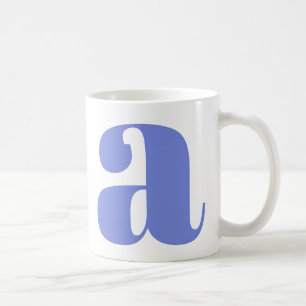 Modern Monogram Initiaal Letter in Periwinkle Koffiemok