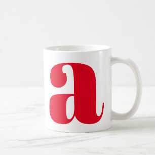 Modern Monogram Initiaal Letter in Red Koffiemok
