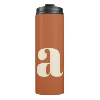 Modern Monogram Initiaal Letter in Rust en Cream
