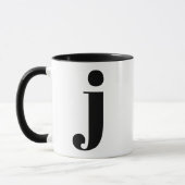 Modern Monogram Initiaal Letter J Black en White Mok (Links)