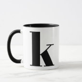 Modern Monogram Initiaal Letter k Black and White Mok (Links)