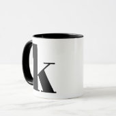 Modern Monogram Initiaal Letter k Black and White Mok (Voorkant links)