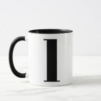 Modern Monogram Initiaal Letter l Black en White