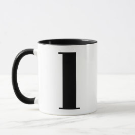 Modern Monogram Initiaal Letter l Black en White Mok