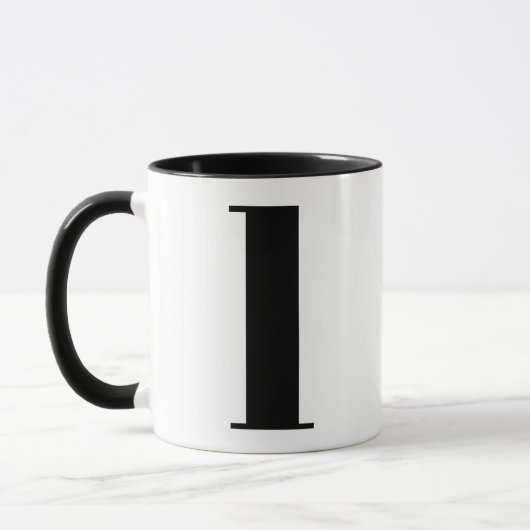 Modern Monogram Initiaal Letter l Black en White Mok (Links)
