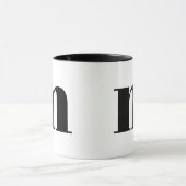 Modern Monogram Initiaal Letter m Black and White Mok (Midden)
