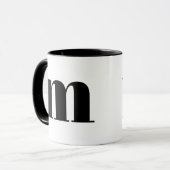 Modern Monogram Initiaal Letter m Black and White Mok (Voorkant links)