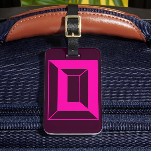 Modern monogram Initiaal letter O Bagagelabel (Voorkant Insitu 2)