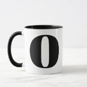 Modern Monogram Initiaal Letter O Black en White Mok (Links)
