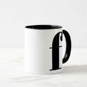 Modern Monogram Initiaal Letter of Black and White Mok (Voorkant rechts)