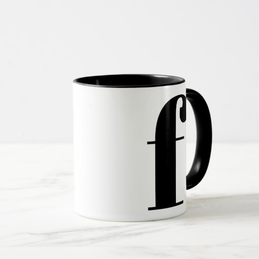 Modern Monogram Initiaal Letter of Black and White Mok (Voorkant rechts)