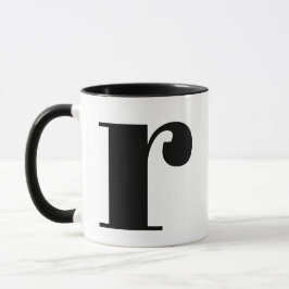 Modern Monogram Initiaal Letter of Black en White Mok