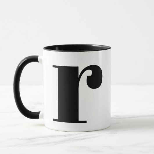 Modern Monogram Initiaal Letter of Black en White Mok (Links)