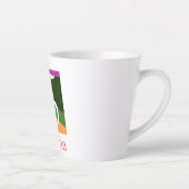 Modern Monogram Initiaal Letter oranje Latte Mok (Rechts)
