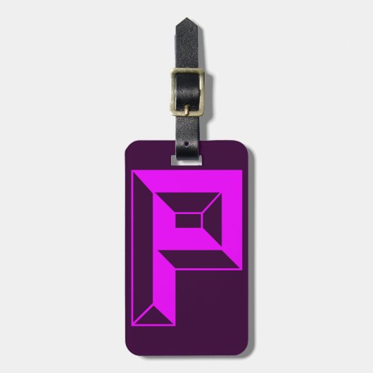 Modern monogram Initiaal letter p Bagagelabel (Voorkant verticaal)
