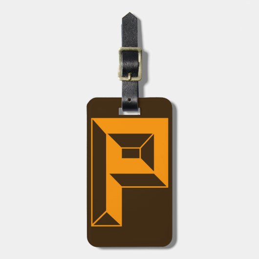 Modern monogram Initiaal letter p Bagagelabel (Voorkant verticaal)