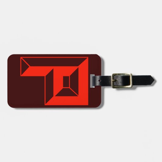 Modern monogram Initiaal letter p Bagagelabel (Voorkant horizontaal)