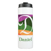 Modern Monogram Initiaal Letter paars Thermosbeker (Voorkant)